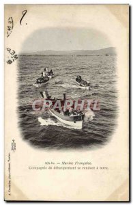 Old Postcard Boat War French Navy landing Company going ashore