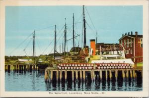 The Waterfront Lunenberg Nova Scotia NS Postcard D75 *As Is