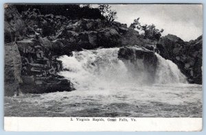 1908 VIRGINIA RAPIDS GREAT FALLS VA POTOMAC RIVER ANTIQUE POSTCARD