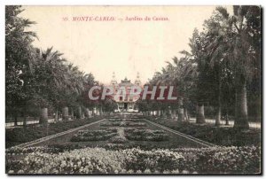 Old Postcard Monaco Monte Carlo Casino Gardens