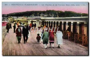 Old Postcard Deauville La Plage Fleurie The Boardwalk And The New Stamp Mezid...