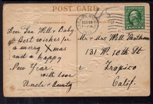 A Merry Christmas Scene Holly Bird Bell