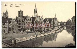 Old Postcard Ghent Quai aux Herbes