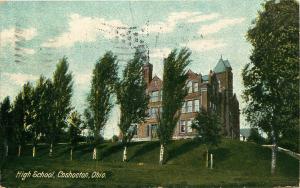 COSCHOCTON OH HIGH SCHOOL POSTCARD c1908