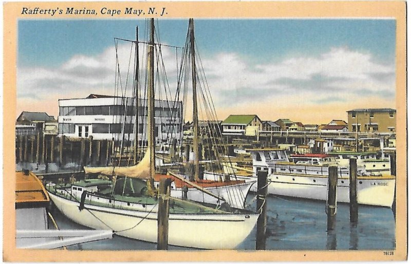 Rafferty's Marina Cape May New Jersey Mailed 1964