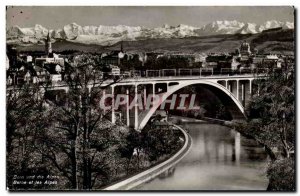 Old Postcard Switzerland Bern und die Alpen