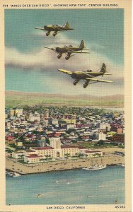 San Diego CA, WWII Era Military Airplanes over City, Wings Over San Diego