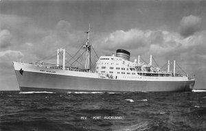 MV Port Auckland Freighters Real Photo Writing on back, missing stamp 