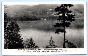 RPPC CHRISTINA LAKE near CASCADE, B.C. Canada ~ Birdseye View Postcard