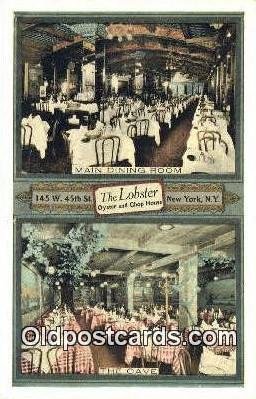 The Lobster Oyster & Chop House Restaurant, New York City, NYC USA Unused 