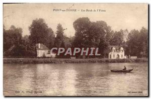 Old Postcard Pont sur Yonne The Banks of the & # 39Yonne