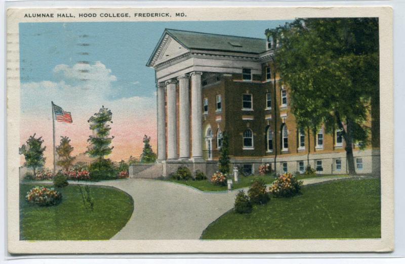 Alumnae Hall Hood College Frederick Maryland 1924 postcard