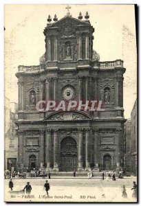 Old Postcard Paris The Church of Saint Paul