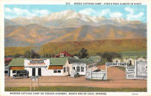 Colorado Springs Colorado Rodeo Cottage Camp Vintage Postcard AA23336