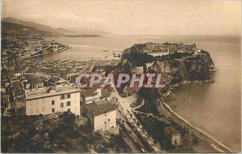 Old Postcard The Rock of Monaco