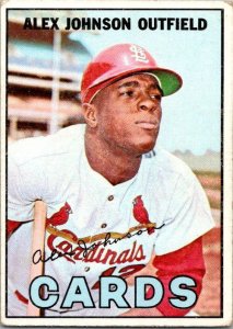 1967 Topps Baseball Card Alex Johnson St Louis Cardinals sk2261