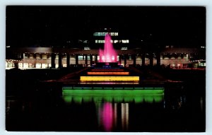 PITTSBURGH, PA Pennsylvania ~ AIRPORT FOUNTAIN at Night   c1970s Postcard