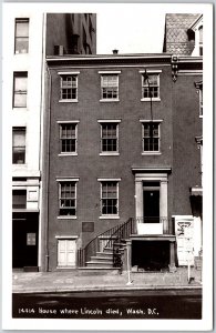 House Where Lincoln Died Washington D.C. Real Photo RPPC Posted Postcard