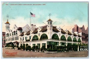 1908 Davenport Spokane Great Restaurant Spokane Washington WA Vintage Postcard