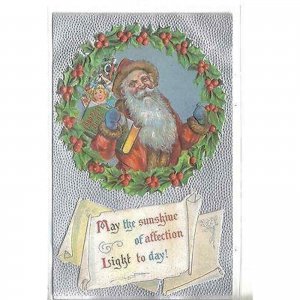Santa with Address Book Post Card