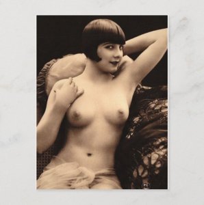 Female Nude in a Chair, c1920s Vintage Inspired Postcard