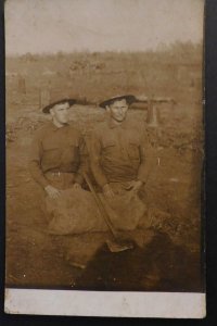 Mint Real Picture Postcard RPPC US Army Third Infantry Division Two Soldiers WW1