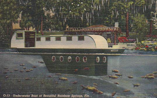 Florida Underwater Boat At Beautiful Rainbow Springs Curteich