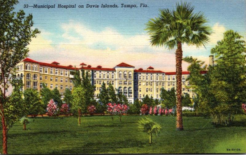 Florida Tampa Municipal Hospital On Davis Island 1948 Curteich