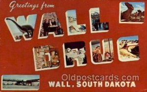 Wall Drug, Wall, South Dakota Large Letter Town 1971 postal used 1971