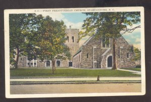 SPARTANBURG SOUTH CAROLINA SC FIRST PRESBYTERIAN CHURCH VINTAGE POSTCARD