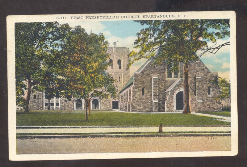 SPARTANBURG SOUTH CAROLINA SC FIRST PRESBYTERIAN CHURCH VINTAGE POSTCARD