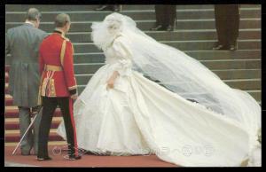 Lady Diana in taffeta Wedding Gown and Veil