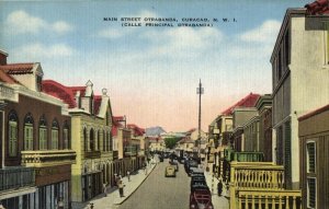 curacao, N.W.I., WILLEMSTAD, Main Street Otrabanda 1930s Kropp 4481N Postcard (2