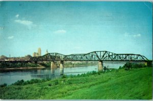 Postcard Five Bridges and River from Devou Park Cincinnati Posted