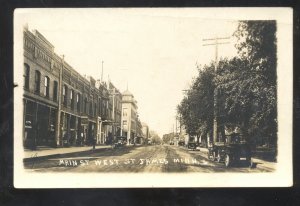 RPPC SAINT ST. JAMES MINNESOTA DOWNTOWN STREET SCENE REAL PHOTO POSTCARD