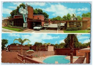 c1950's Davis Park Motel Cars Pool Scene Orlando Florida FL Vintage Postcard