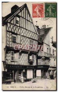 Old Postcard Dreux Old Main street houses