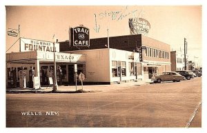 Nevada Wells , Trail Cafe , Texaco , El Rancho Hotel , RPPC