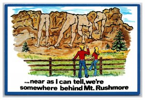 Comic View Behind Mount Rushmore Keystone ND UNP Continental Postcard Z6