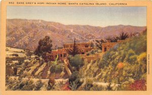 Santa Catalina Island California 1940s Postcard Zane Grey's Hopi Indian Home