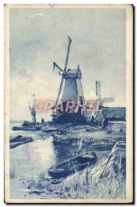 Old Postcard Moulins Wind