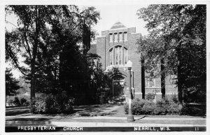 F81/ Merrill Wisconsin RPPC Postcard 1957 Presbyterian Church