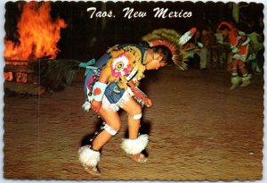 Postcard - Indian War Dance, Stagecoach Park - Taos, New Mexico