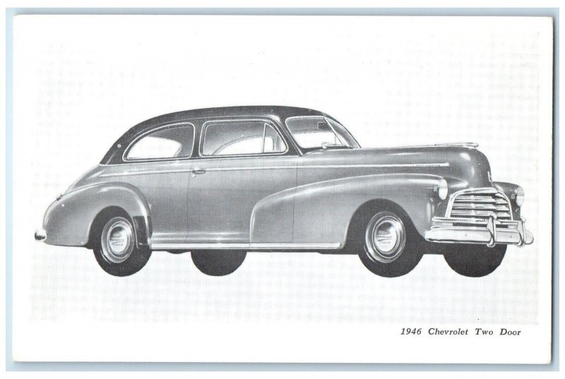 1946 Chevrolet Two Door Car Sedan Lansing Michigan MI Advertising Postcard