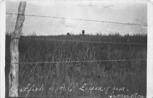 J55/ Savage Montana RPPC Postcard c1910 Oatfield Barbed Wire Larson Farm 343