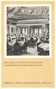 Vintage Postcard Men's Grill Popular Rendezvous For Executives Chicago Illinois