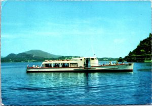 Navigazione Lago Maggiore Cigno Motorboat Ship Vintage Postcard BS22