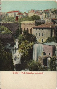 CPA Tivoli Ponte Gregoriano con cascate ITALY (809343)