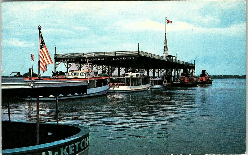 Vintage Erie PA Steamboat Landing US Hwy 20 Presque Isle Park Postcard 7-63 