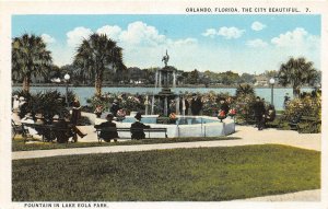 H84/ Orlando Florida Postcard c1915 Fountain in Lake Eola Park 73